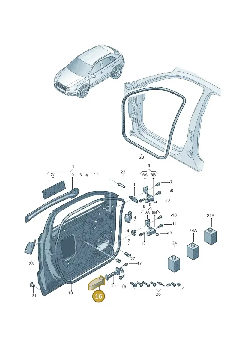 8U0837267 — Audi Q3 quattro 2.0 (2016-2019) diagram 895831010, position 16