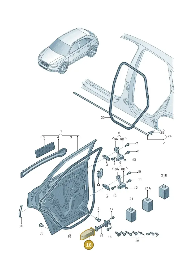 8U0837267 — Audi Q3 quattro 2.0 (2016-2019) diagram 895833010, position 16