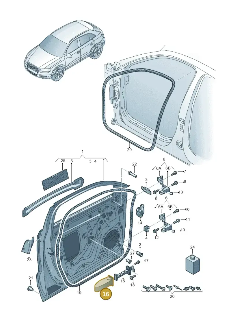 8U0837267 — Audi Q3 1.4 (2016-) diagram 855831100, position 16