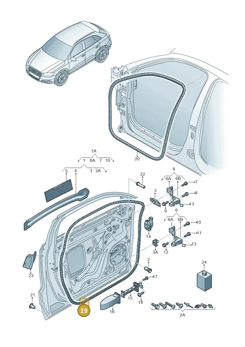 8U0837911B — Audi Q3 1.4 (2012-2016) diagram 728831100, position 19