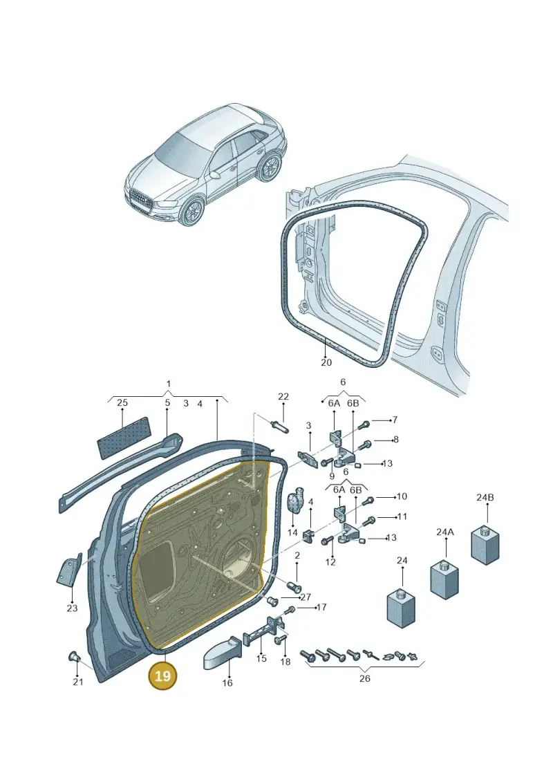 8U0837911B — Audi Q3 quattro 2.0 (2016-2019) diagram 895831010, position 19