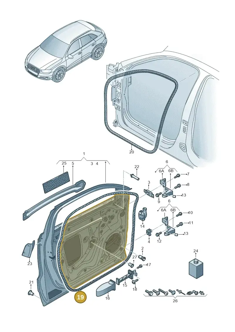 8U0837912B — Audi Q3 1.4 (2016-) diagram 855831100, position 19