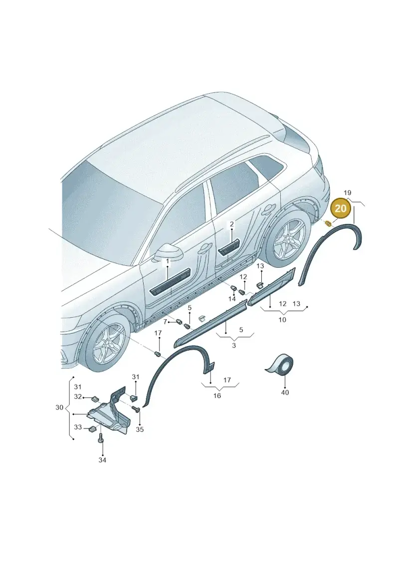 8U0853909 — Audi Q5 qu. 2.0 (2018-) diagram 428853000, position 20