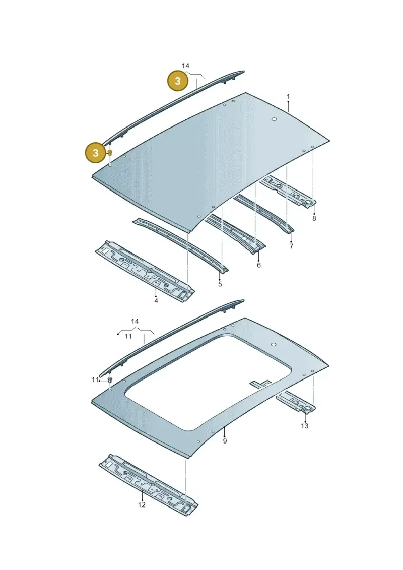 8U0853909 — Volkswagen Jetta (2019-) diagram 576817000, position 3