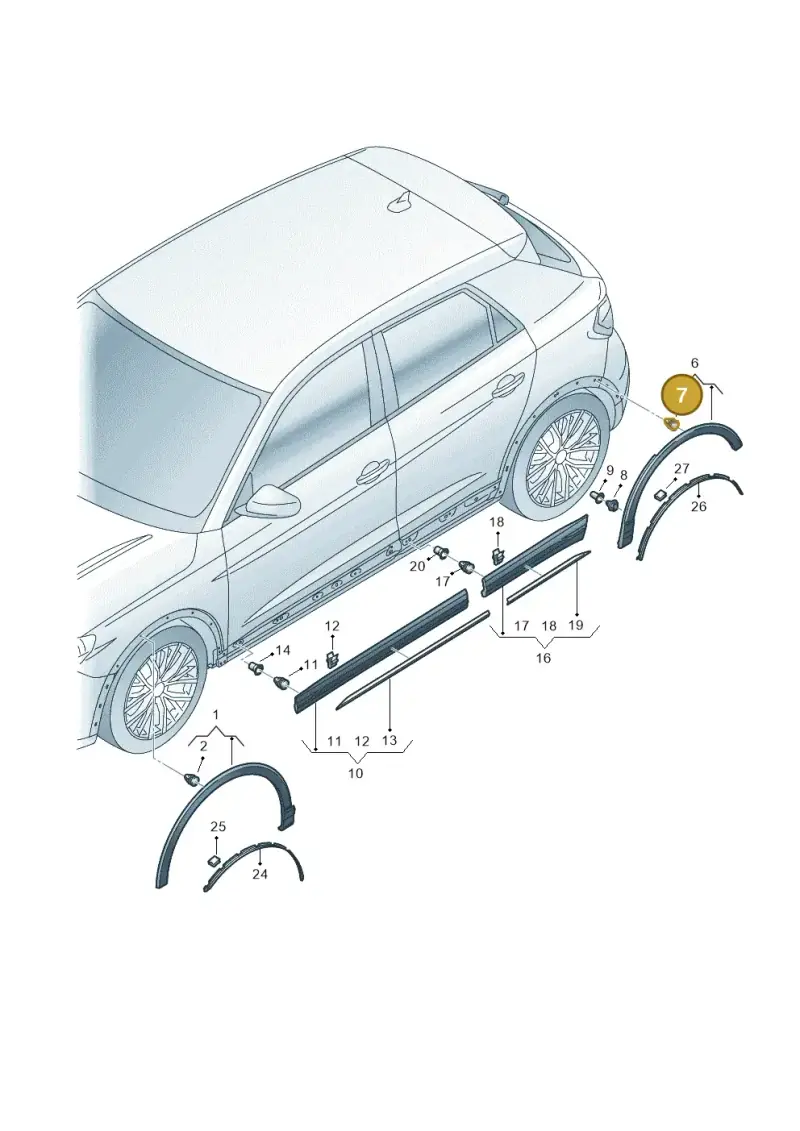 8U0853909 — Audi Q3 (2018-2025) diagram 597853100, position 7