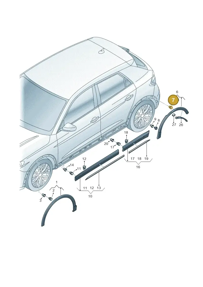 8U0853909 — Audi RS Q3 Sportback (2019-2024) diagram 597853150, position 7