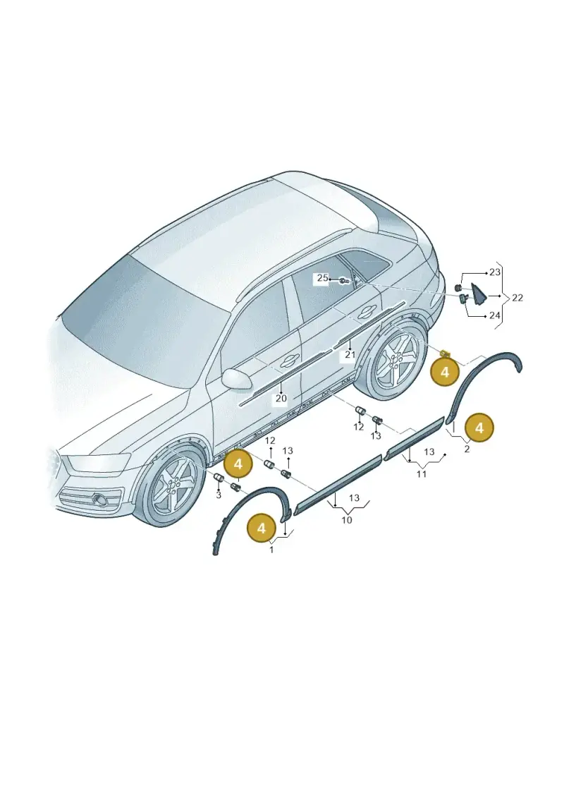 8U0853909 — Audi Q3 quattro (2011-2015) diagram 728853200, position 4