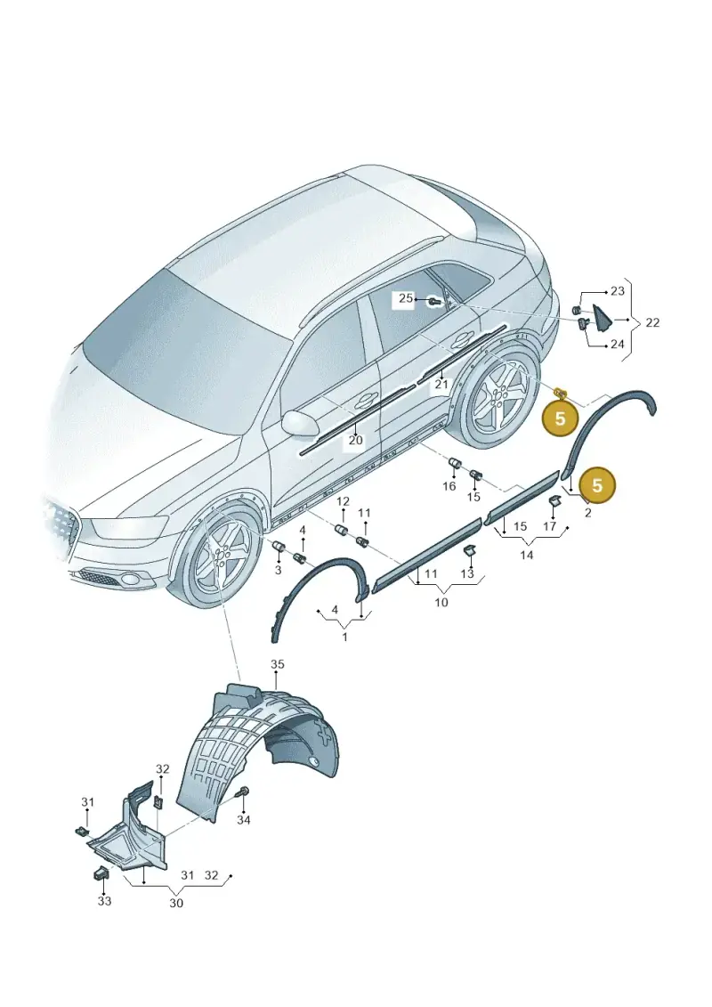 8U0853909 — Audi Q3 1.4 (2016-) diagram 764853200, position 5