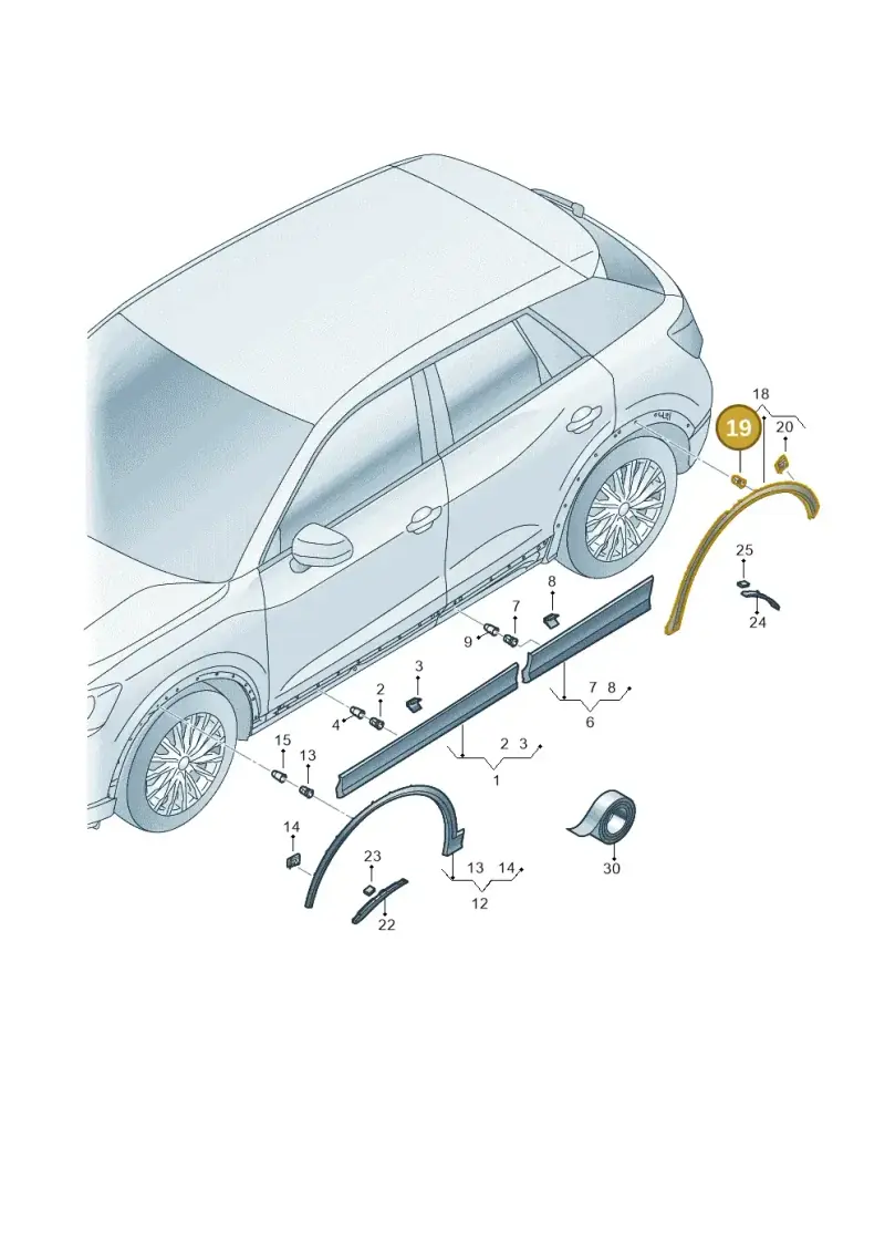 8U0853909 — Audi Q2 (2016-2025) diagram 803853100, position 19
