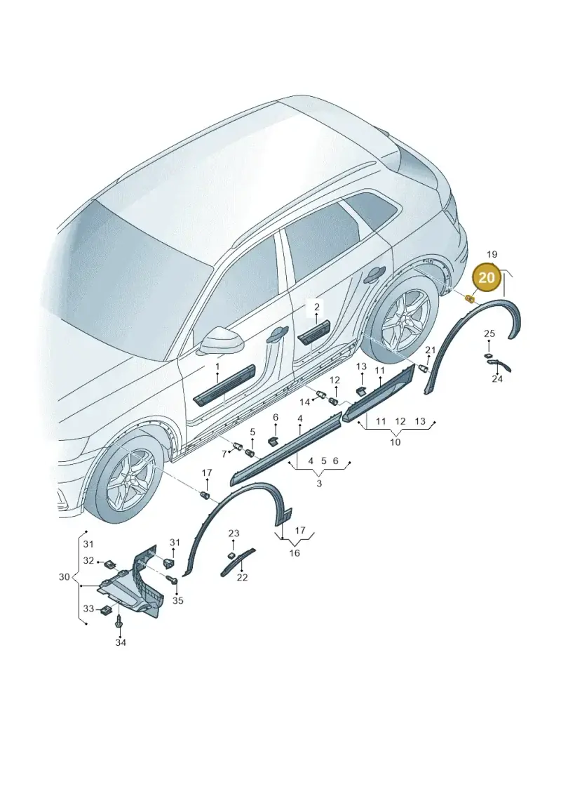 8U0853909 — Audi Q5 (2016-2025) diagram 896853000, position 20