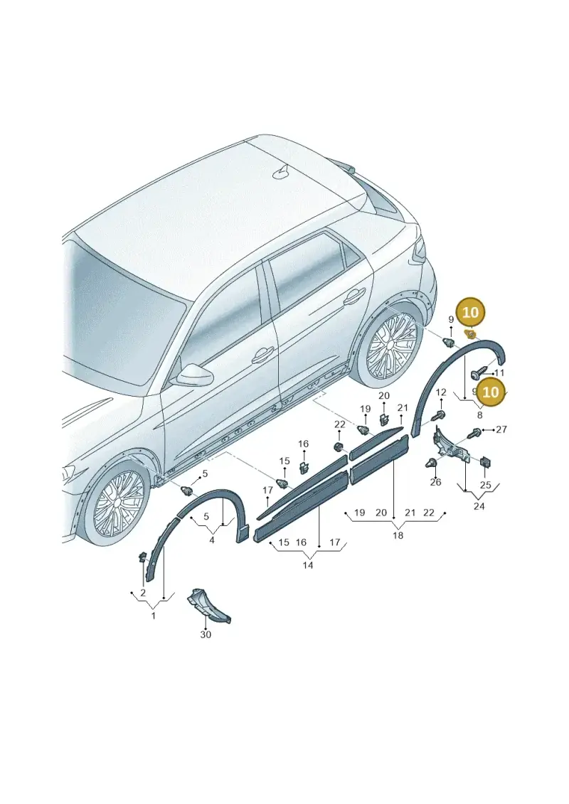 8U0853909 — Audi Q4 Sportback (2021-2025) diagram 89a853000, position 10