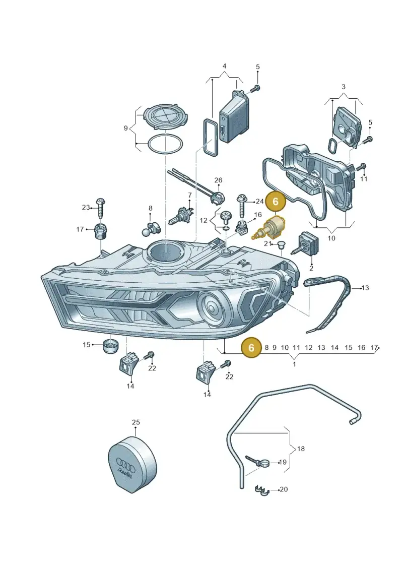 8U0941295A — Audi Q7 (2015-2025) diagram 859941000, position 6