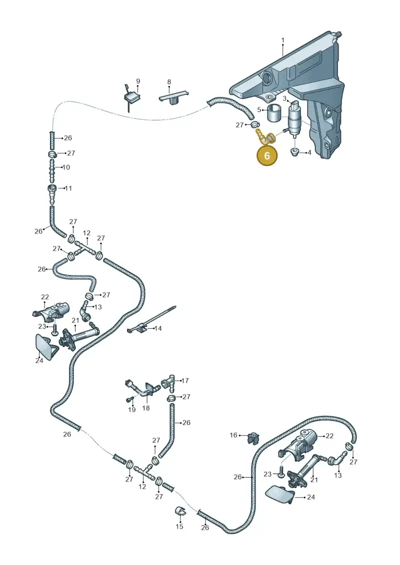 8U0955665 — Audi A6 2.0 (2018-) diagram 430955040, position 6