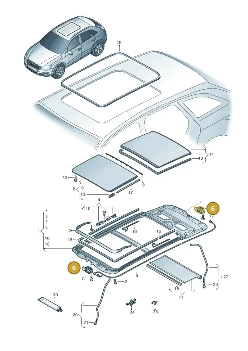 8U0959591A — Audi Q3 1.4 (2016-) diagram 728877000, position 6
