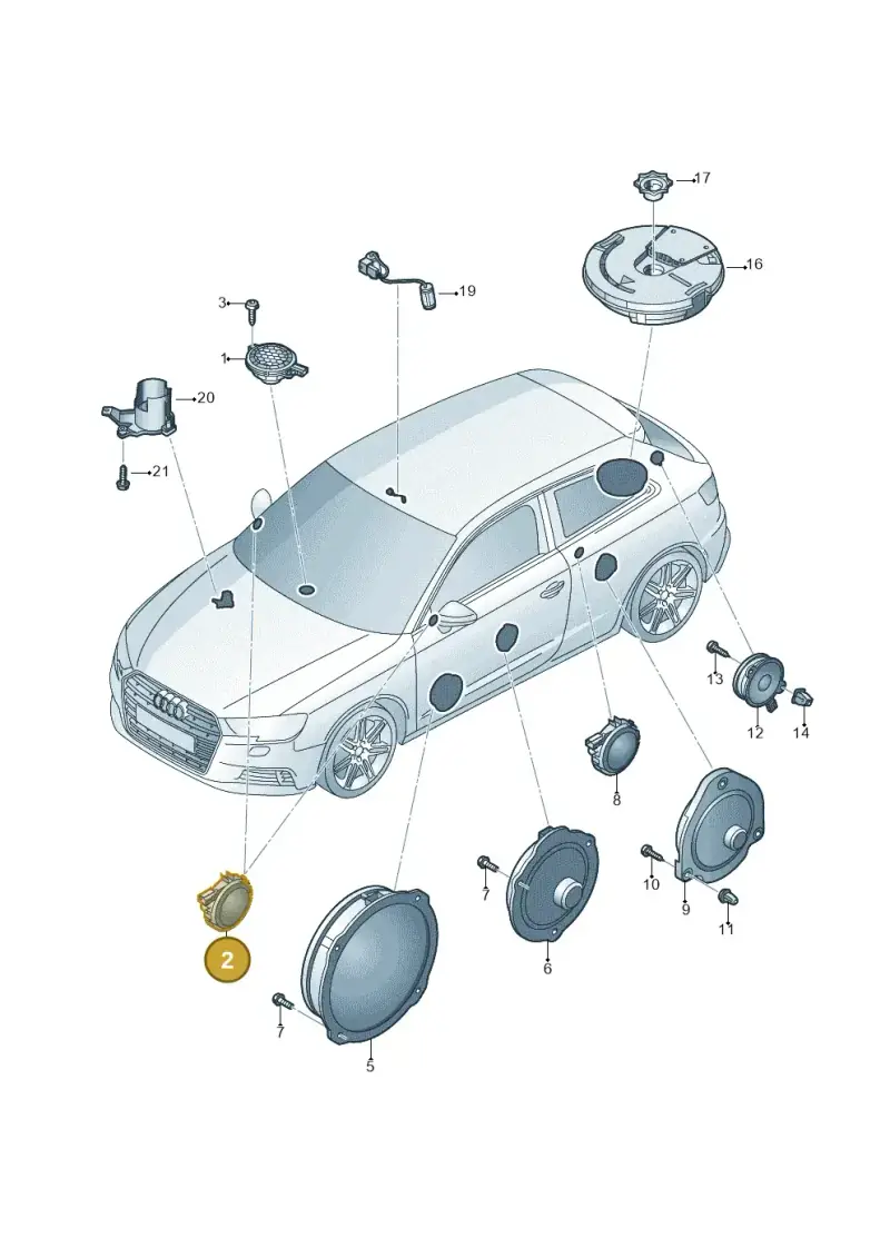 8V0035399C — Audi A3 Sportback (2016-2020) diagram 890035350, position 2