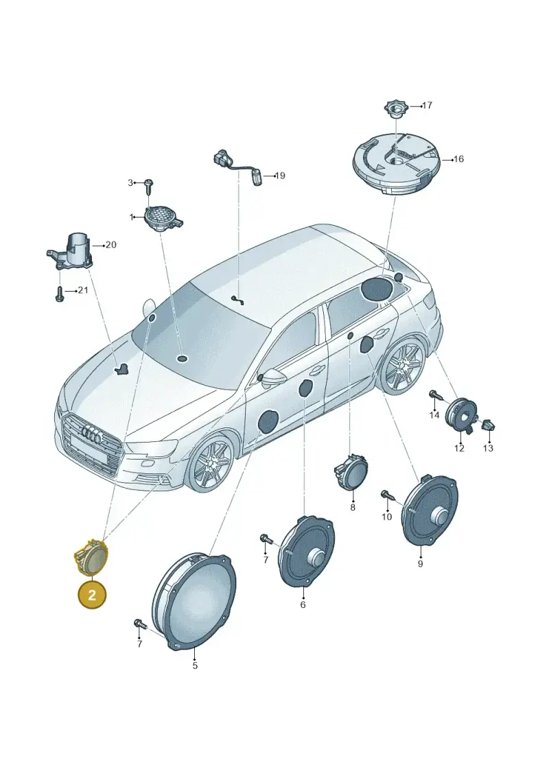 8V0035399C — Audi A3 Sportback (2016-2020) diagram 890035360, position 2