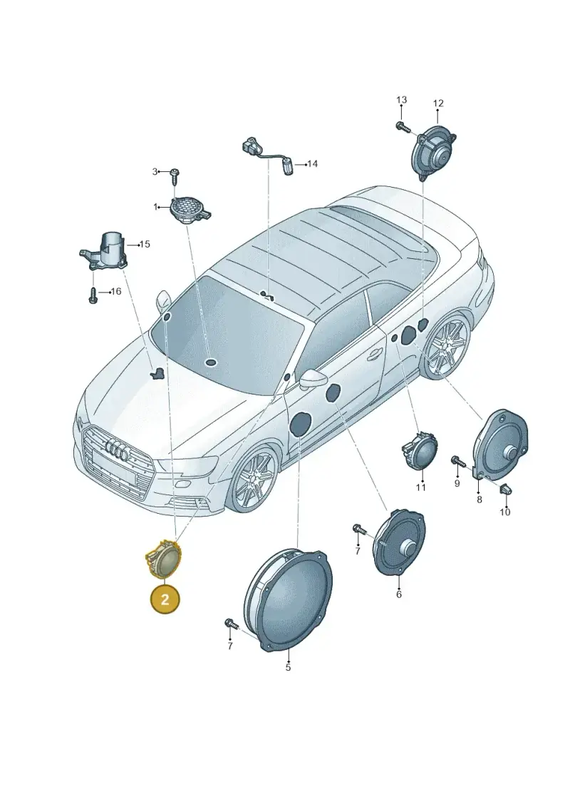 8V0035399C — Audi A3 Cabrio (2016-2020) diagram 891035350, position 2