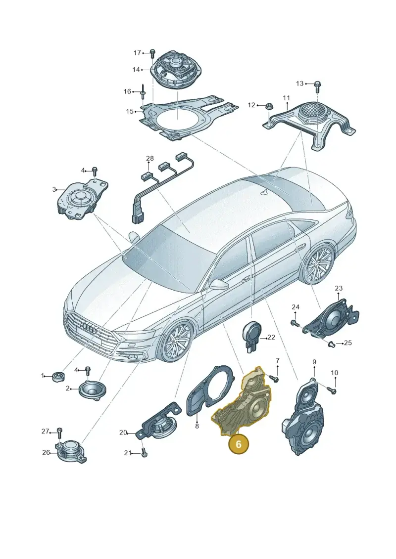 8V0035415D — Audi A8 (2017-2025) diagram 838035350, position 6