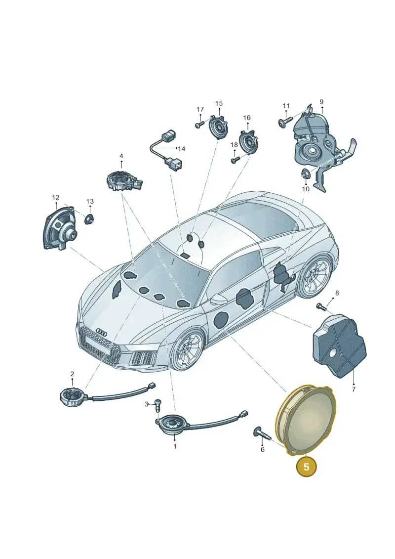 8V0035415D — Audi R8 Spyder (2015-2024) diagram 872035350, position 5
