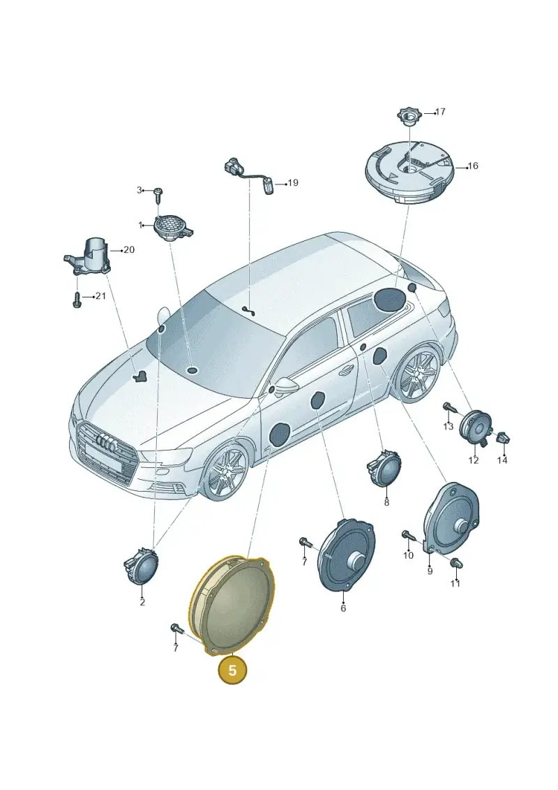 8V0035415D — Audi A3 Sportback (2016-2020) diagram 890035350, position 5