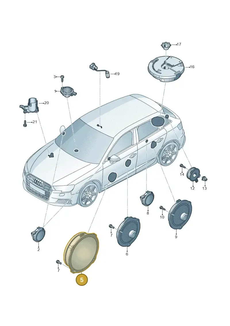 8V0035415D — Audi A3 Sportback (2016-2020) diagram 890035360, position 5