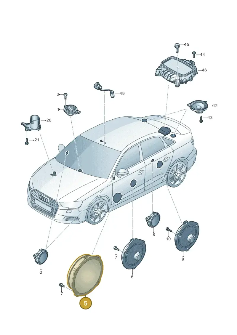 8V0035415D — Audi A3 Sportback (2016-2020) diagram 890035370, position 5