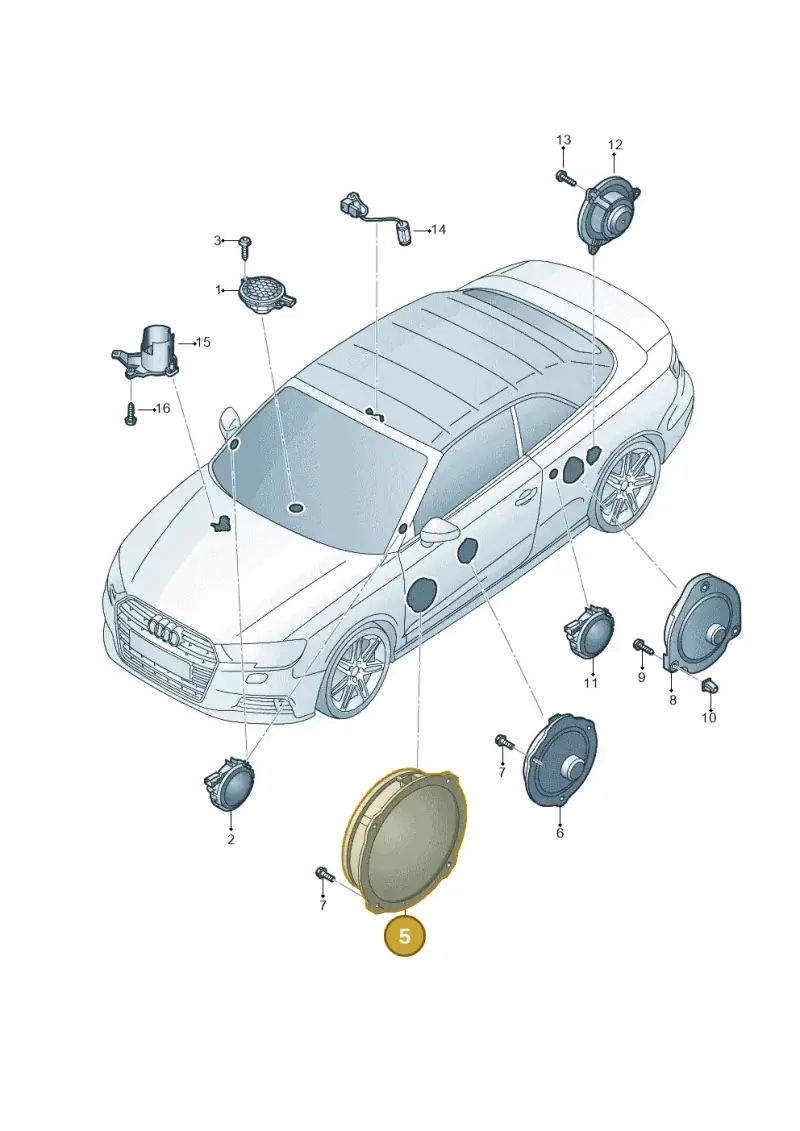 8V0035415D — Audi A3 Cabriolet (2016-2020) diagram 891035350, position 5