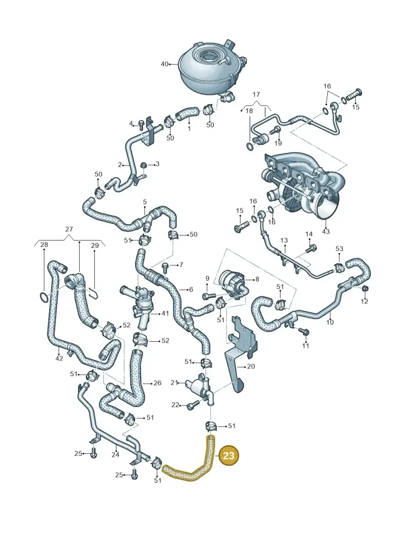 8V0121051 — Audi RS3 Sportback (2015-2016) diagram 858121310, position 23