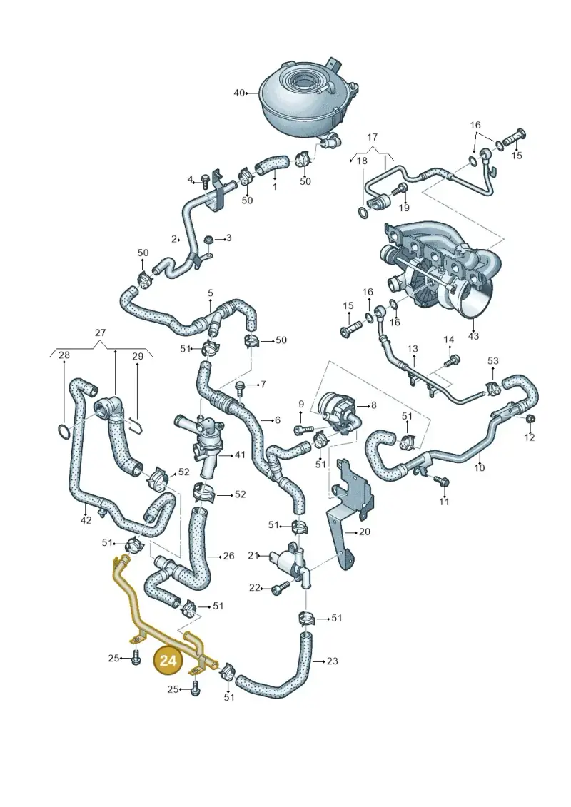 8V0121071B — Audi RS3 Sportback (2015-2016) diagram 858121310, position 24