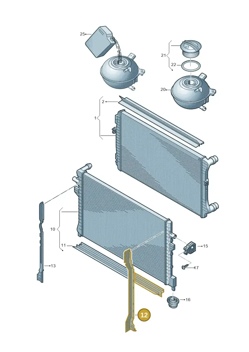 8V0121331A — Audi A3 Sportback (2016-2020) diagram 745121710, position 12