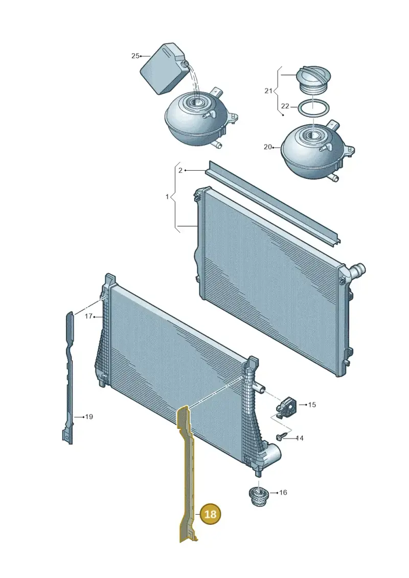 8V0121331A — Audi A3 Sportback (2016-2020) diagram 745121720, position 18