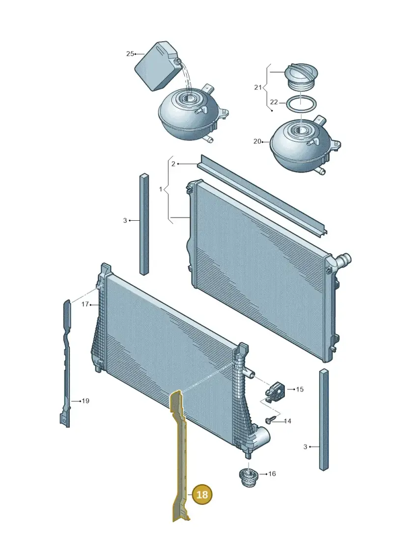 8V0121331A — Audi A3 Sportback (2016-2020) diagram 745121730, position 18