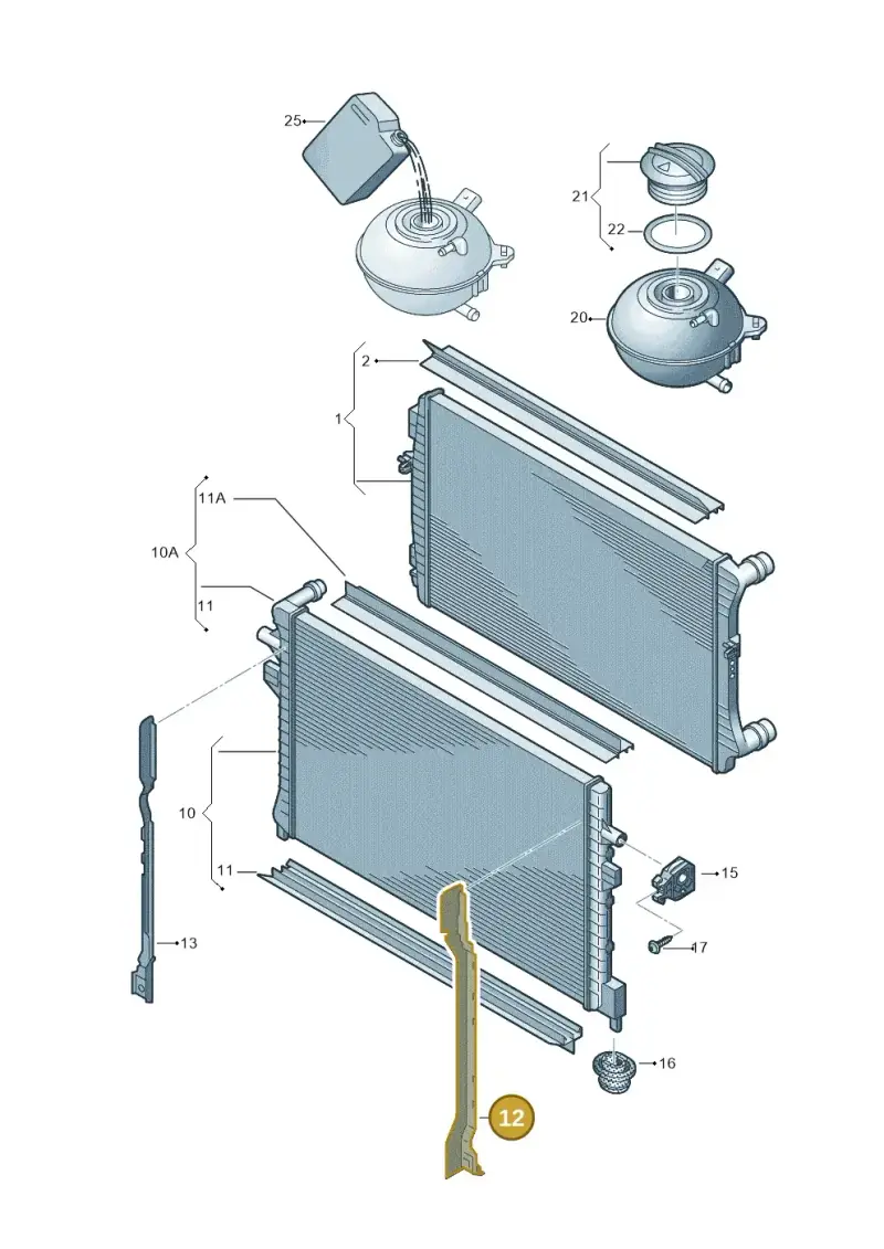 8V0121331A — Audi A3 Sportback (2016-2020) diagram 745121760, position 12