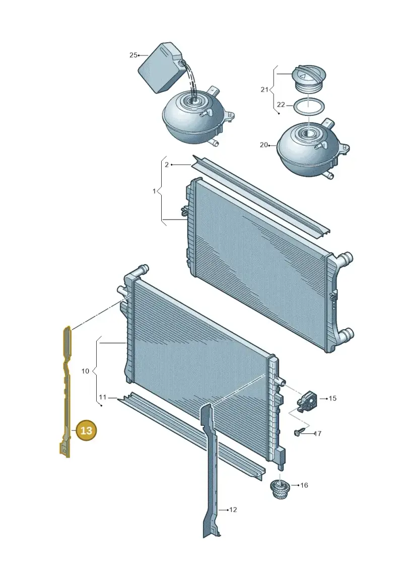 8V0121332A — Audi A3 Sportback (2016-2020) diagram 745121710, position 13