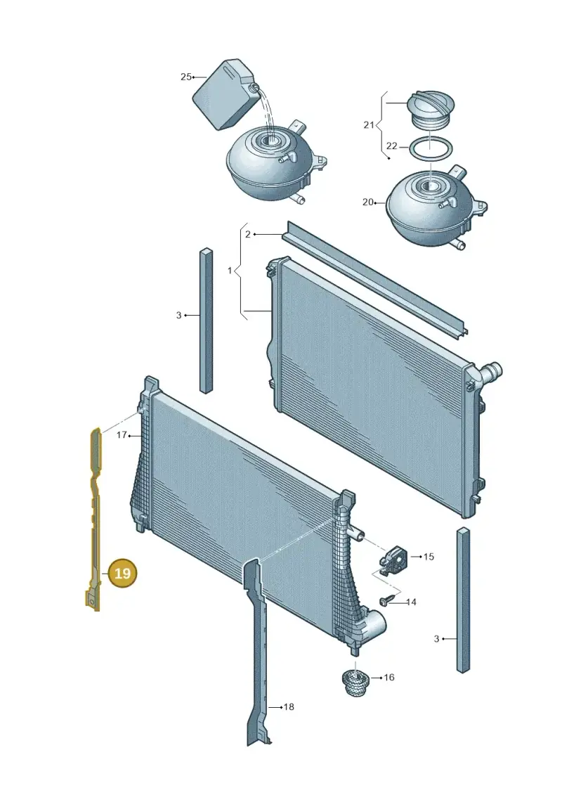 8V0121332A — Audi A3 Sportback (2016-2020) diagram 745121730, position 19