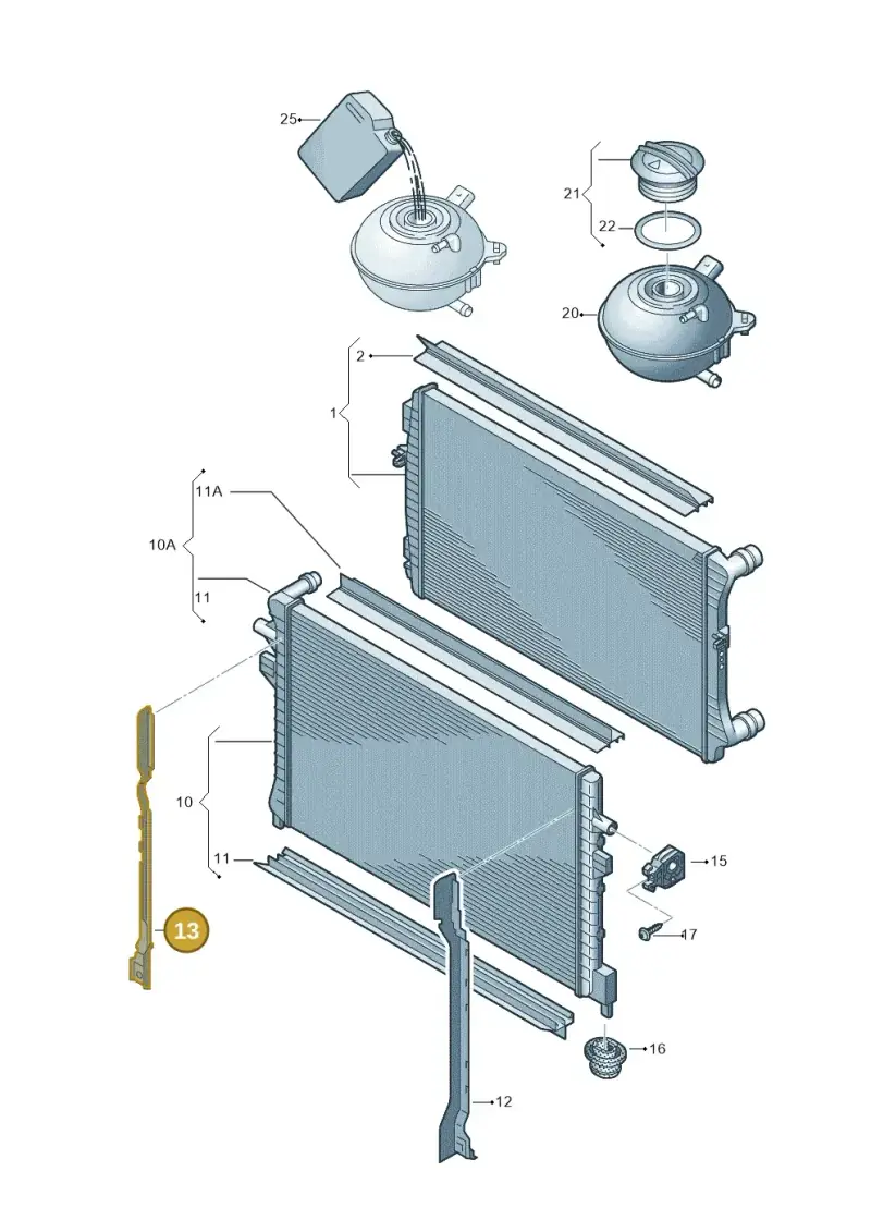8V0121332A — Audi A3 Sportback (2016-2020) diagram 745121760, position 13