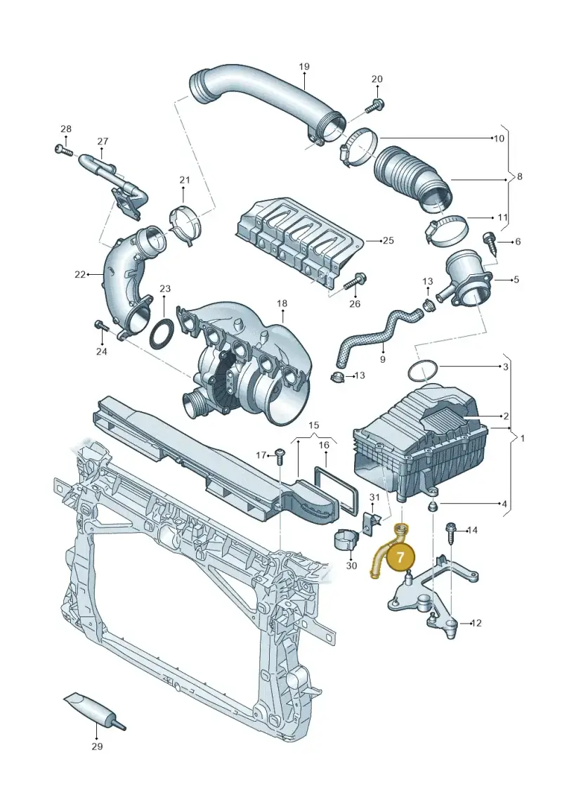 8V0129637 — Audi RSQ3 Sportback (2019-2024) diagram 898133300, position 7