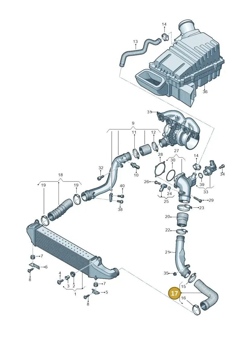 8V0145745B — Audi A3 Sportback (2019-2025) diagram 596145610, position 17