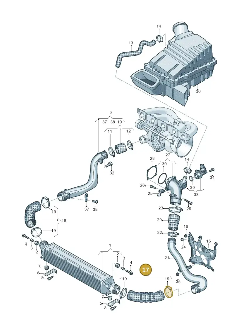 8V0145745B — Audi RS3 Sportback (2015-2016) diagram 858145800, position 17