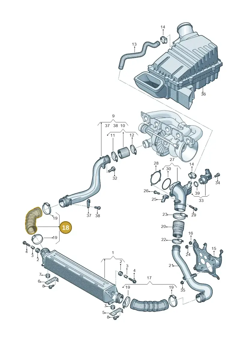 8V0145746B — Audi RS3 Sportback (2015-2016) diagram 858145800, position 18