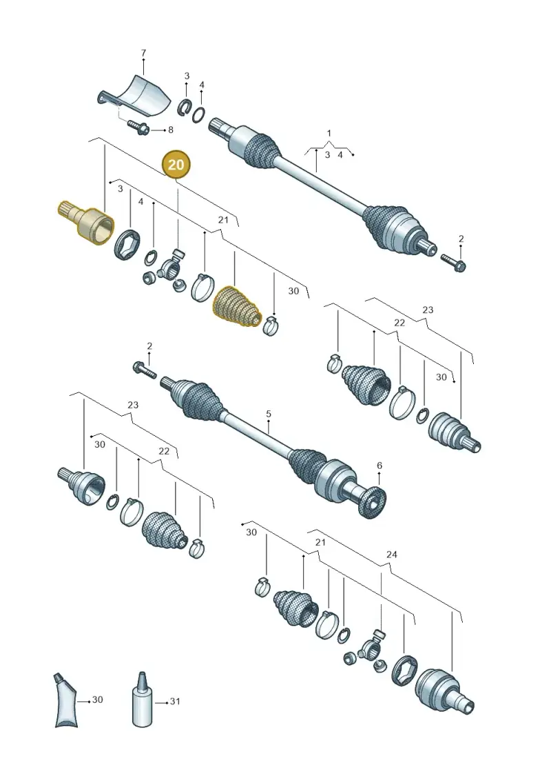 8V0498103A — Audi RSQ3 Sportback (2019-2024) diagram 884407700, position 20