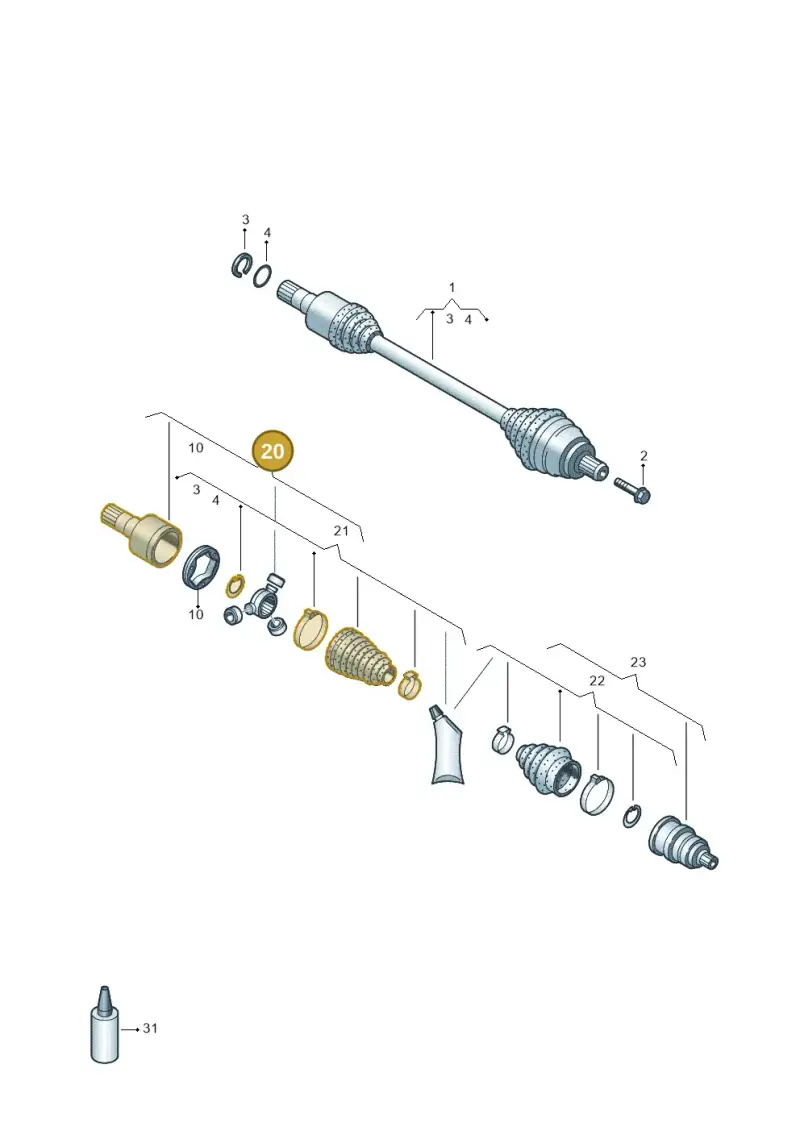 8V0498104 — Audi A3 Sportback (2016-2020) diagram 855407340, position 20