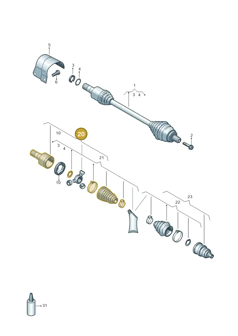 8V0498104 — Audi A3 Sportback (2016-2020) diagram 855407560, position 20