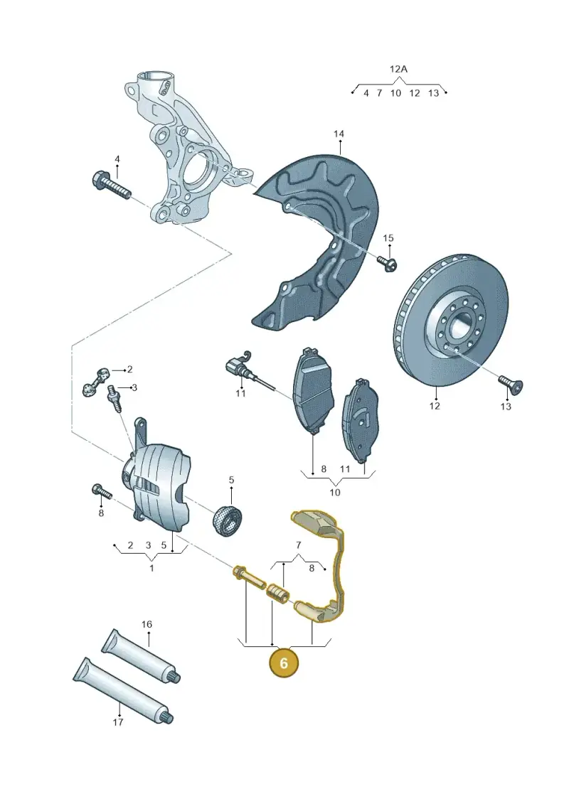 8V0615126 — Audi A3 Sportback (2016-2020) diagram 745615260, position 6