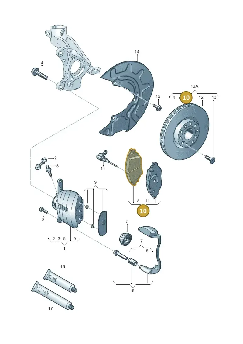 8V0698151C — Audi A3 Sportback (2016-2020) diagram 745615500, position 10