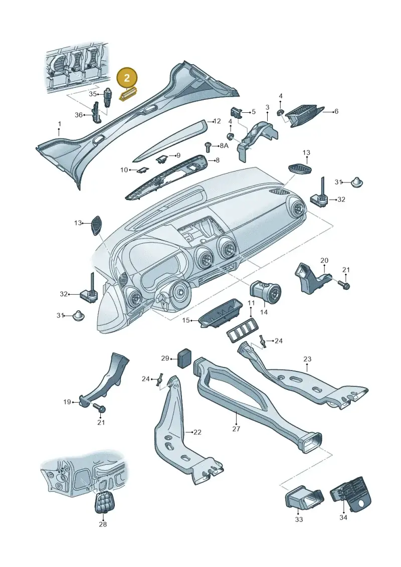 8V0819142 — Audi RS3 Sportback (2015-2016) diagram 745819300, position 2
