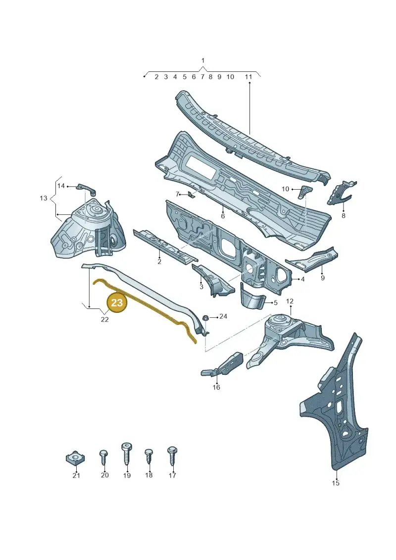 8V0819142 — Audi TTRS Coupe (2016-2023) diagram 850805500, position 23