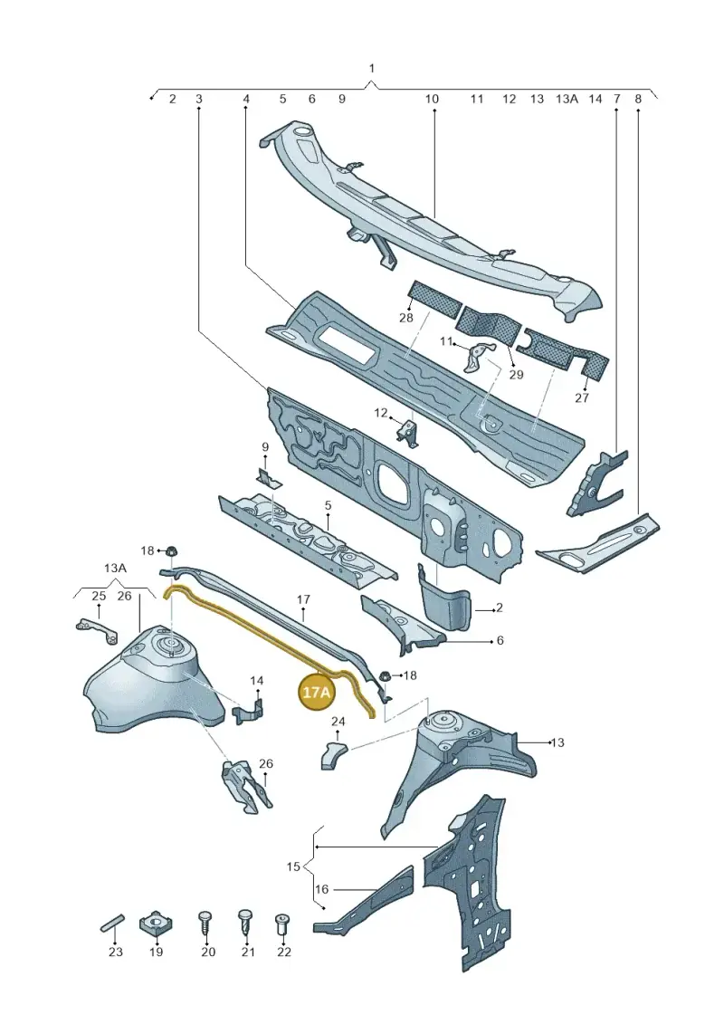 8V0819142 — Audi RS3 Limousine (2017-2020) diagram 745805500, position 17A