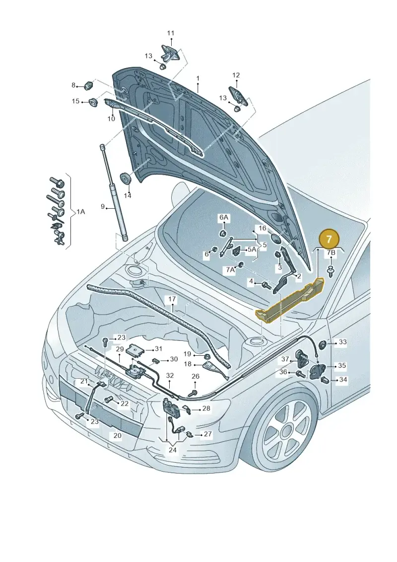 8V0821170E — Audi RS3 Sportback (2015-2016) diagram 745823000, position 7
