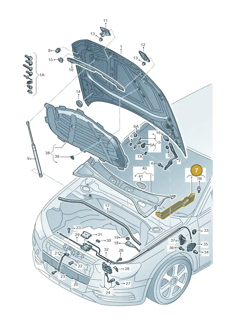 8V0821170E — Audi RS3 Limousine (2017-2020) diagram 890823000, position 7